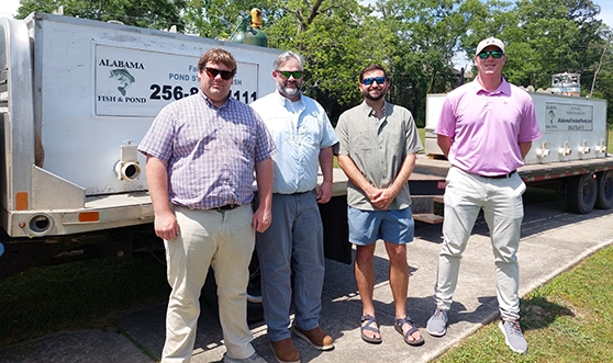 men standing in a row